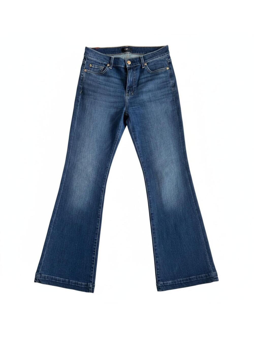 7 For All Mankind Women's Flared Blue Denim Jeans